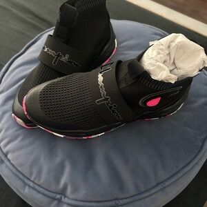 Champion Black Sneakers with Pink Highlights